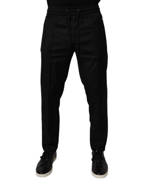 Virgin Wool Joggers — Black