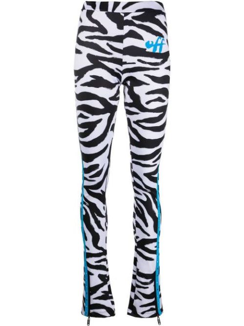 Logo-print high-waisted trousers