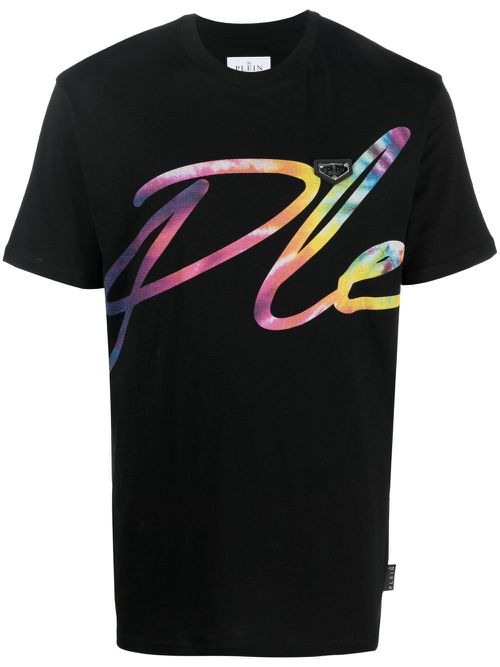 Logo-print detail T-shirt - Black