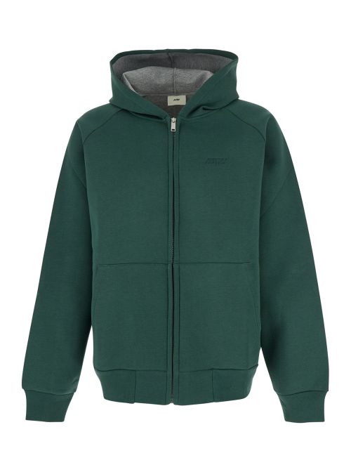 Neoprene Drop-Shoulder Hoodie — Green