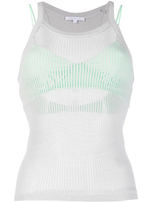 Sleeveless mesh tank top - Grey