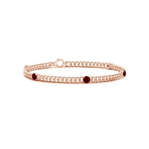 Angara 1.4 Carats Five Stone Ruby Station Bracelet in 14K Rose Gold