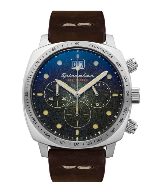 Men's Hull Chrono Dark Brown Genuine Leather Strap Watch 42mm - Dark Brown