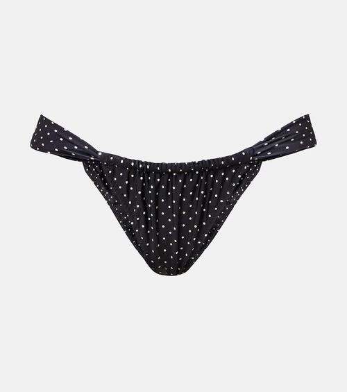 Same Polka-dot ruched bikini bottoms