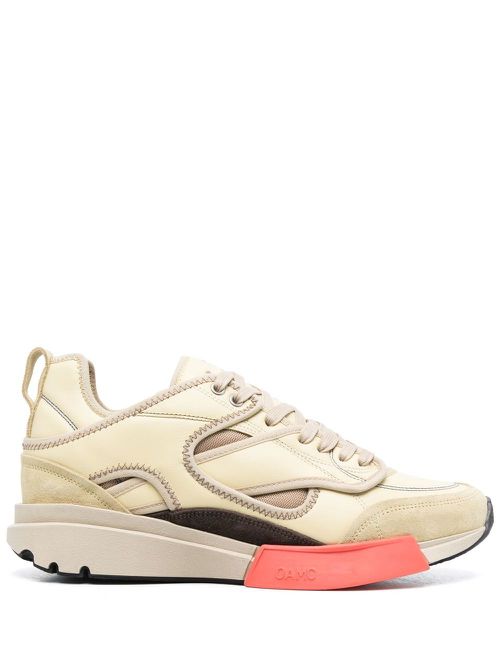 Low-top lace-up sneakers - Yellow