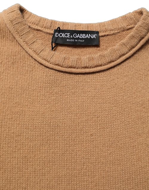 Virgin Wool Crewneck Sweater — Brown