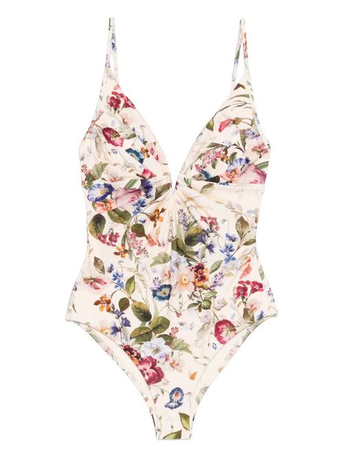 `Patience` Tuck Plunge One-Piece Swimsuit