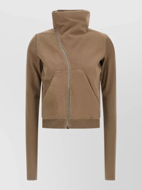 Rick Owens Drkshdw - mountain high collar long sleeve sweatshirt