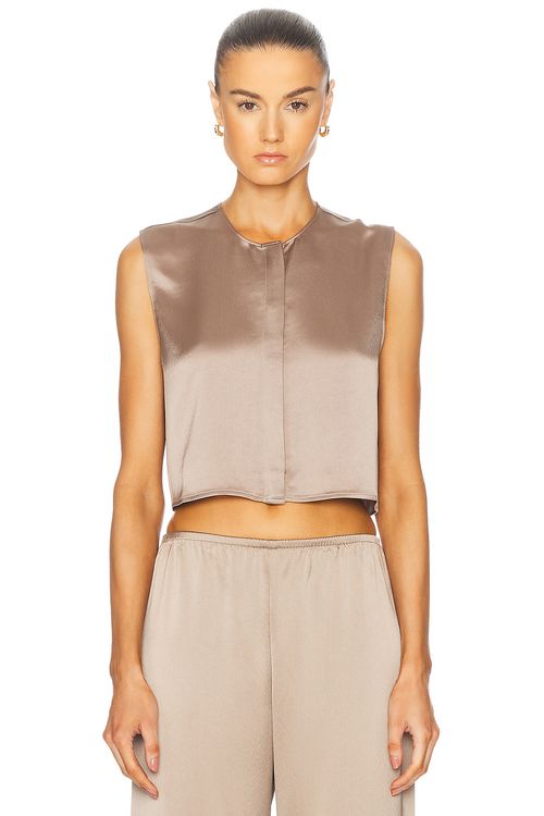 LESET Barb Crewneck Top in Liquid Bronze - Neutral.  S also in
