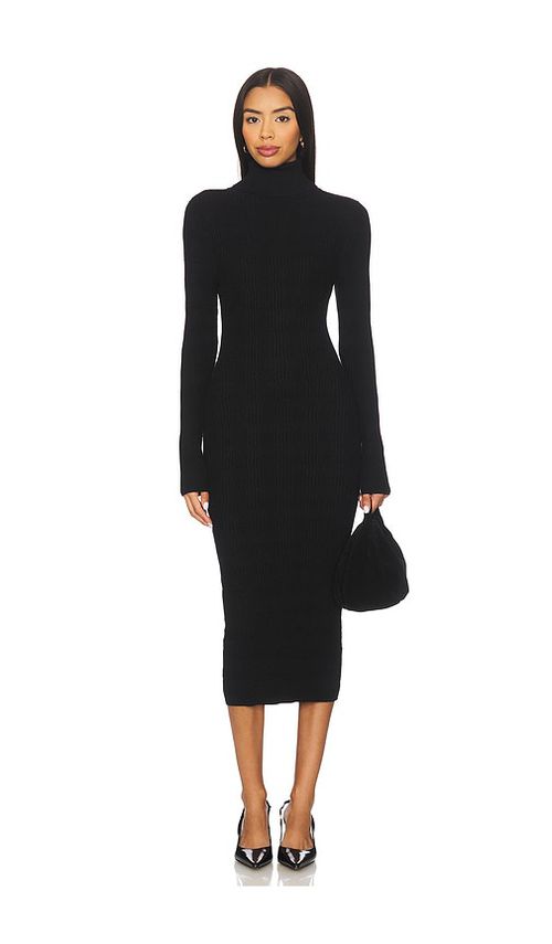 525 America Eleanor All Over Stitch Bodycon Dress in Black. - L also in M
