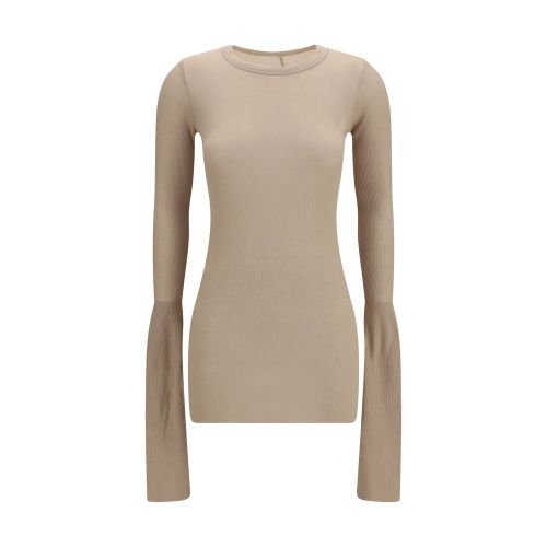 Ribbed Viscose Shirt — Beige