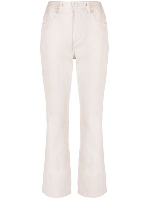 High-waisted cropped jeans - Neutrals