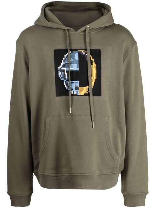 Graphic-print cotton hoodie - Green