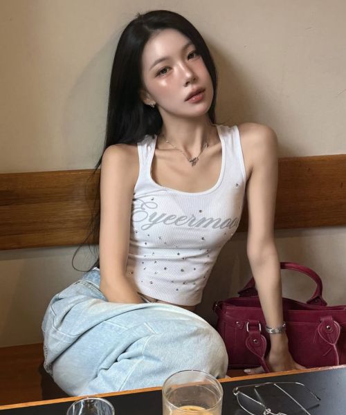 Crystal Beads Tank Top