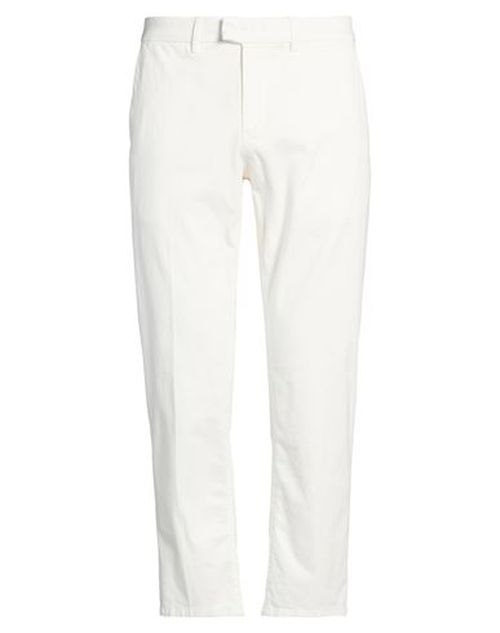 Man Pants White Size 30 Cotton, Elastane