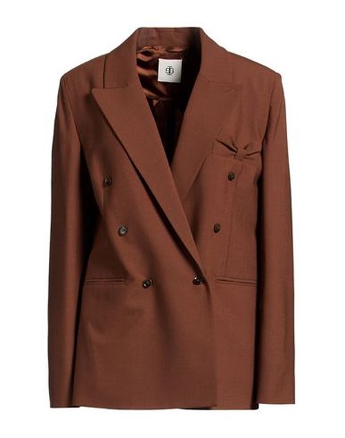 Woman Blazer Brown Size 2 Polyester, Wool, Elastane