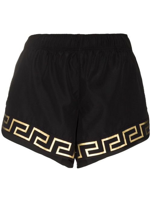 La Greca elasticated-waist running shorts - Black