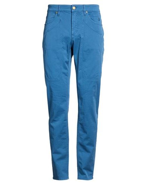 Man Pants Slate blue Size 35 Cotton, Elastane