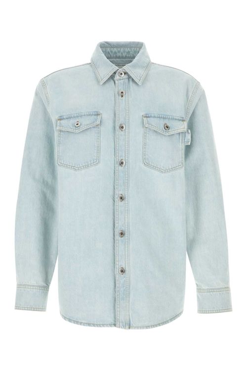 Cotton Denim Shirt — Light blue