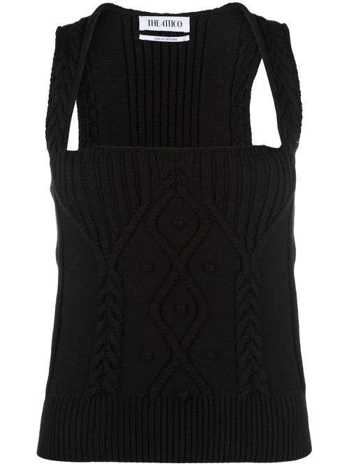 Sofia knitted sleeveless top - Black
