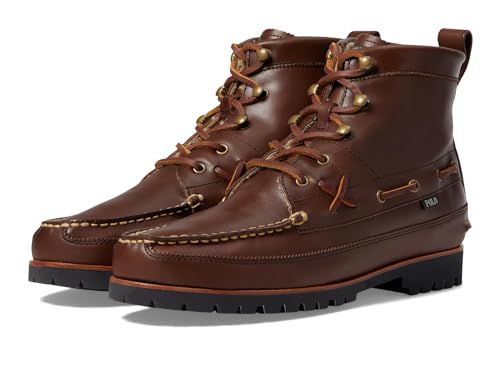 POLO RALPH LAUREN Ranger Mid Leather & Oxford Sneaker Boot Black