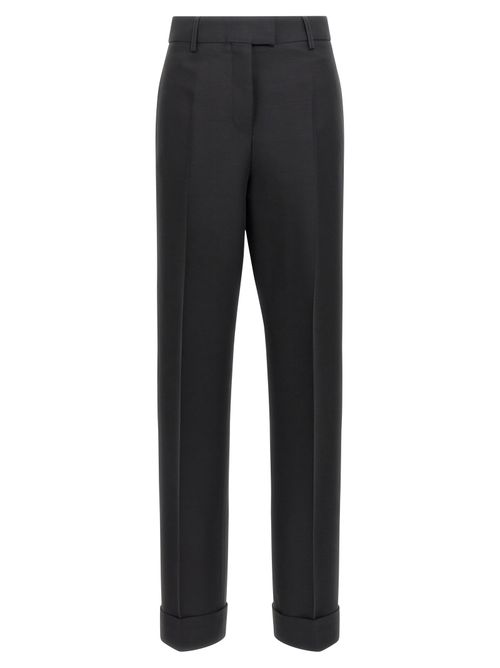 Viscose and Virgin Wool Trousers — Black