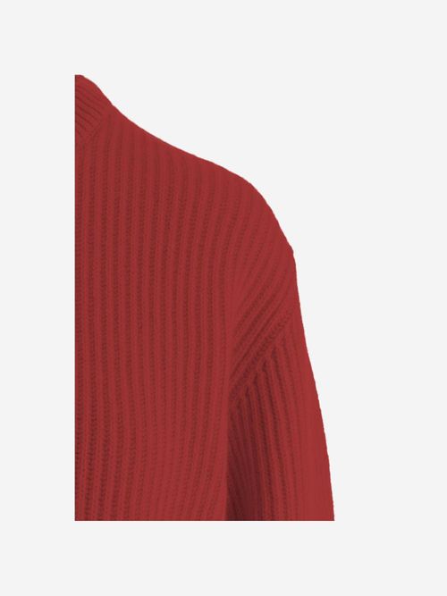 Ribbed Wool Sweater — Red