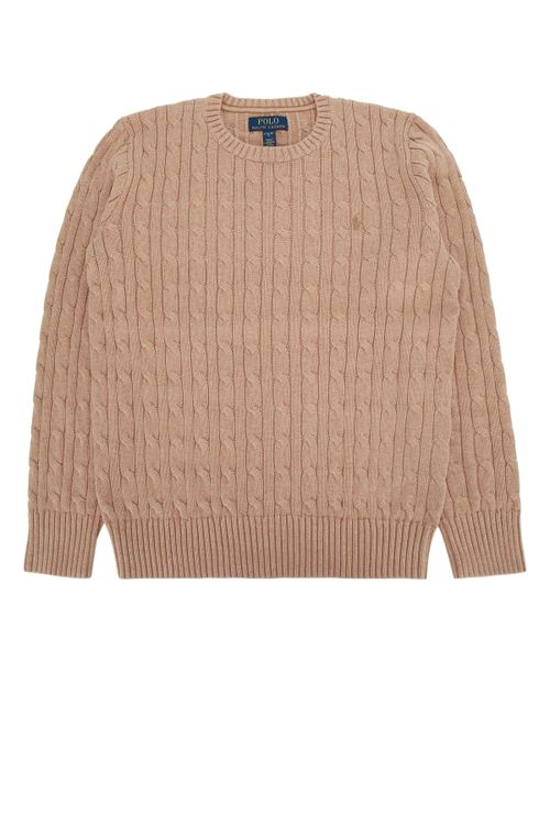 Cable-Knit Sweater — Beige