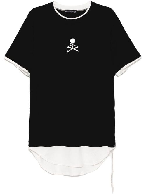 Logo print layered T-shirt - Black