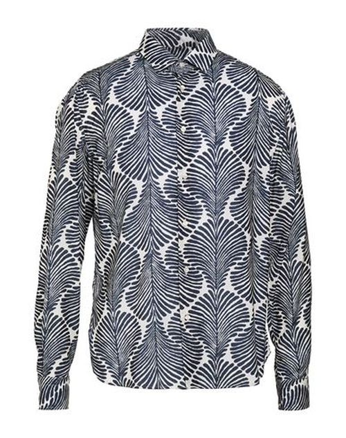 Man Shirt Midnight blue Size 15 ¾ Viscose, Polyester, Silk, Elastane
