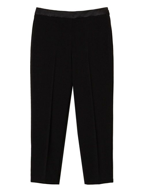 Flannel straight-leg trousers - Black