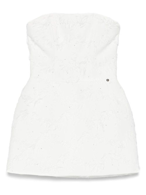 Embellished jacquard mini dress - White