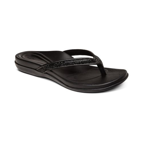 Eve Sparkly Thong Sandal - Black