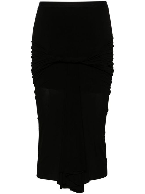 Twist-detailing midi skirt - Black
