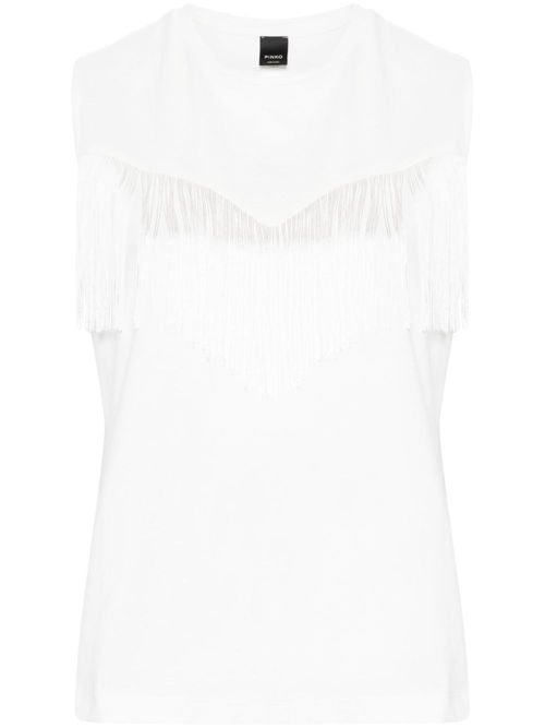 Twilight fringe-detailed tank top - White