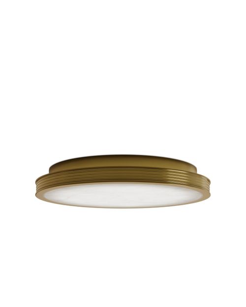 Natural Polished Antique Brass LED Flush Mount from the Aydan Collection