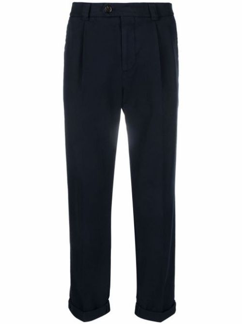 Straight-leg cotton trousers