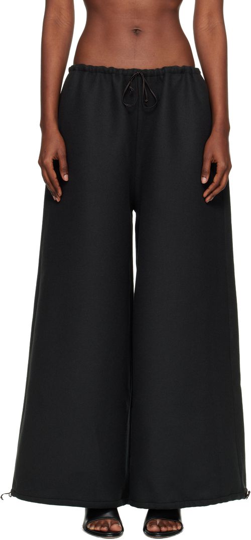 Gray Double Face Wool Drap Trousers