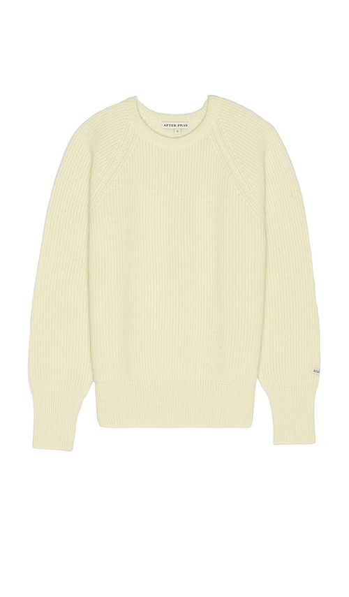 After Pray Rover Patched Knit Crew Neck Sweater in Ivory. S also in