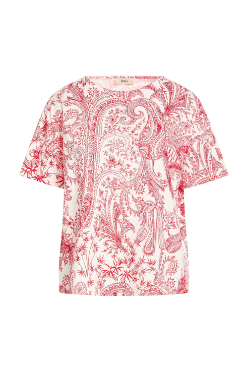 Paisley & Floral Print T-shirt — Pink