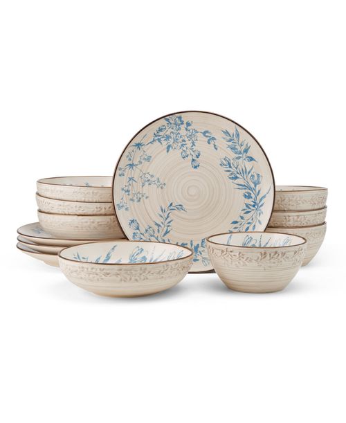 Bella 12 Pc. Dinnerware Set, Service for 4 - Gray