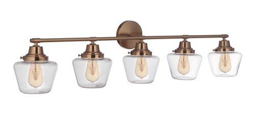 Craftmade Essex 5-Light Bathroom Vanity Light in Satin Brass - 19548SB