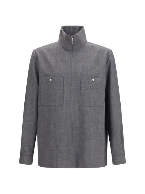Mouliné Wool Shirt Jacket — Gray