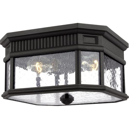 Black Two Light Outdoor Flush Mount from the Cotswold Lane Collection