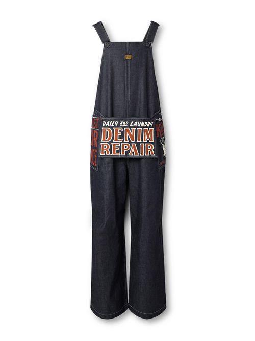 Printed Denim Overalls