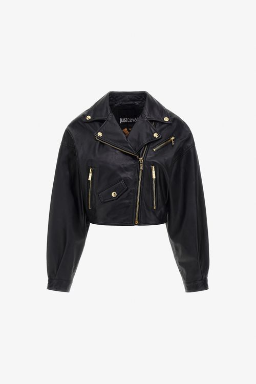Just Cavalli Leather Bomber Jacket