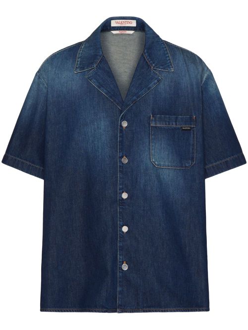 Denim chambray bowling shirt - Blue