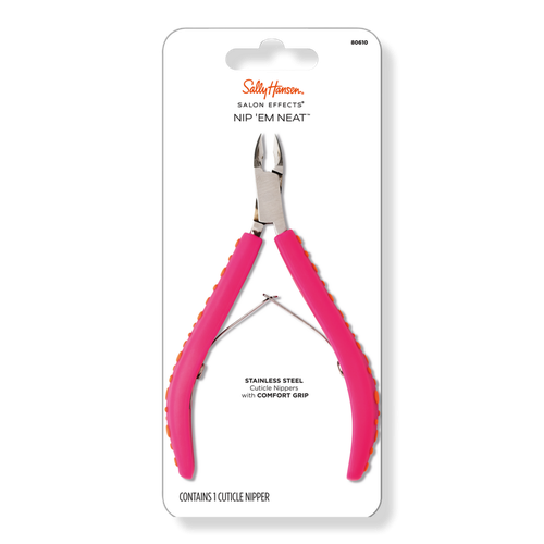 Salon Effects Nip 'em Neat Cuticle Nippers with Comfort Grip - Pink