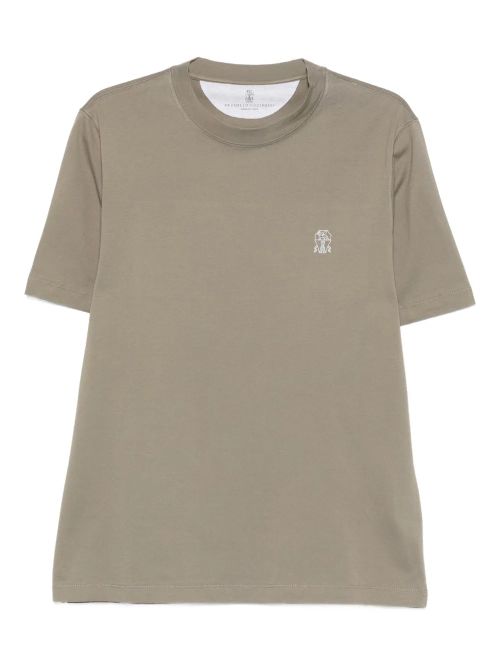 Logo-Embroidered T-Shirt — Khaki