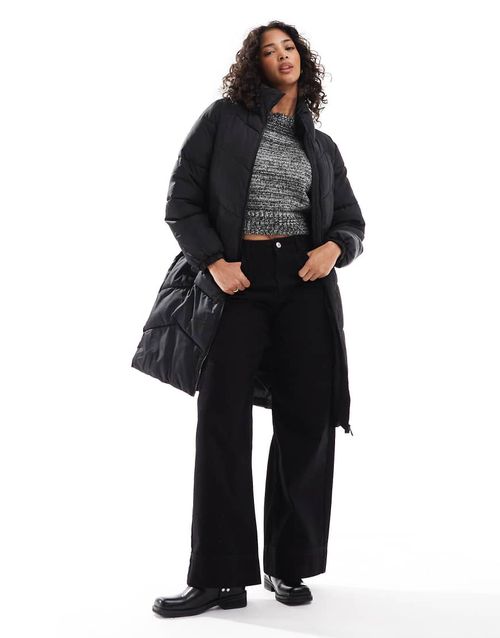 Vero Moda longline padded coat in black